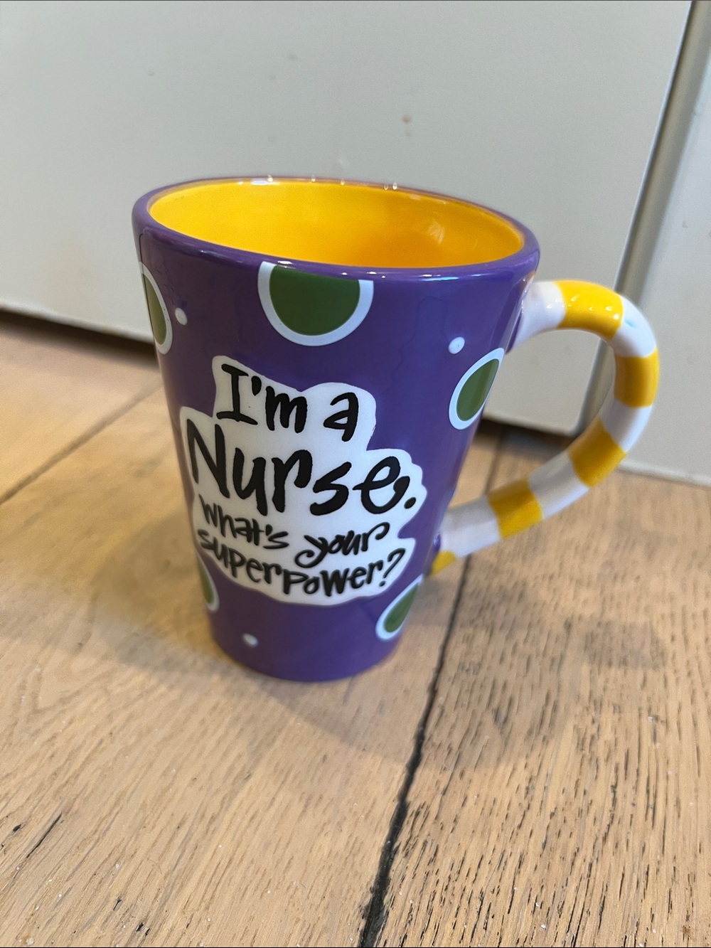 I'm a Nurse Ceramic Mug in Purple and Yellow